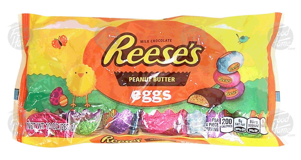 Reese's eggs milk chocolate covered peanut butter, indivdually foil wrapped Full-Size Picture